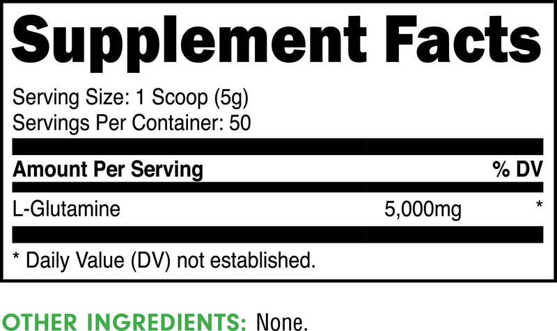 [Australia] - Bucked Up L-Glutamine (5000mg), Essentials (50 Servings, 250 Grams) 