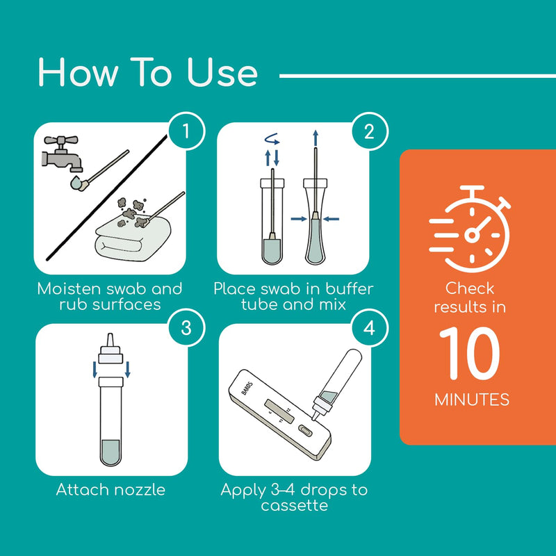 BAROS-M House Dust Mite Allergen Test Kit - (2 Tests) Results Within 10 Minutes, No Lab Fee Required, Rapid Allergen Monitor for Early Detection.
