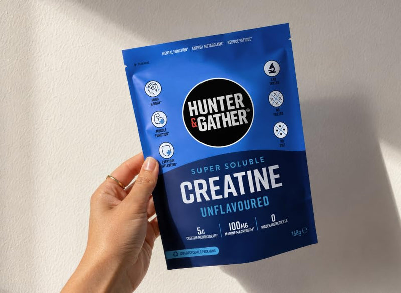 Hunter & Gather Daily Creatine Powder with Magnesium – 5g Creatine Monohydrate – Supports Strength, Energy, Clarity & Muscle Function – Super Soluble, Neutral Taste, Third-Party Tested