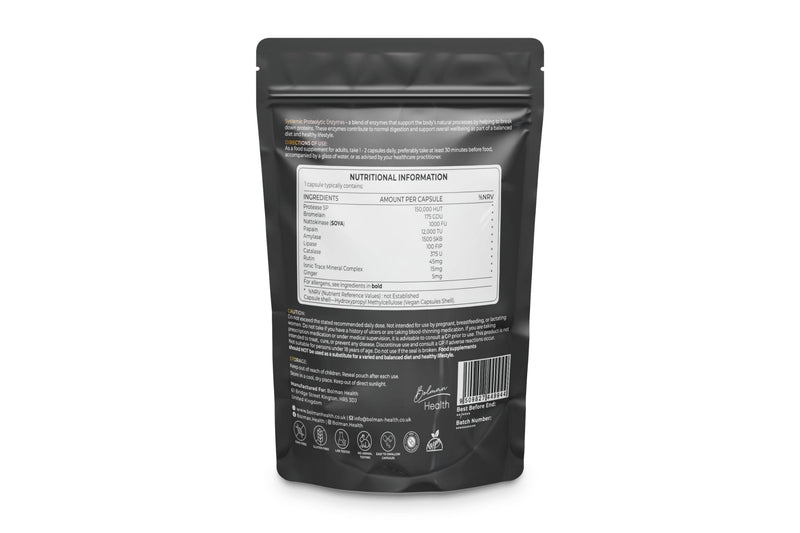Systemic Proteolytic Enzymes | Advanced Enzyme Complex | Supports Digestion, Circulation & Immune Function | 60 Vegan Capsules | Non-GMO | Gluten-Free Enzyme Supplement 60 count (Pack of 1)
