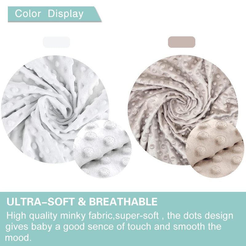 [Australia] - OWLOWLA 2Pack Nursing Pillow Covers Set White&Khaki Breastfeeding Pillow Slipcover Fits Naked Nursing Pillow for Baby Boy Girl(White/Khaki) White/Khaki 