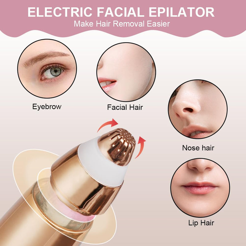 [Australia] - LOPHE eyebrow razor, eyebrow trimmer for women, eyebrow razor electric, painless and precision eyebrow trimmer for travel, on the go, gift (rose gold) rose gold 