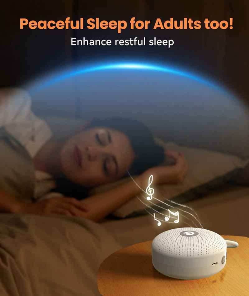 [Australia] - Dreamegg White Noise Machine - Portable Sound Machine for Baby Adult, Features Powerful Battery, 21 Soothing Sound, Noise Canceling for Office & Sleeping, Sound Therapy for Home, Travel, Registry Gift Classic White 
