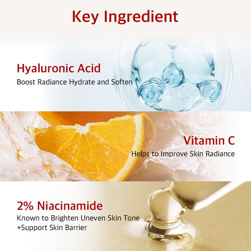 Vitamin Body Lotion for Body Glow, Fragrance-Light, Fast-Absorbing Non-Greasy, 24-Hour Moisture, Niacinamide + Ceramide + Hyaluronic Acid, Vegan Korean Body Care, 10.14 fl oz