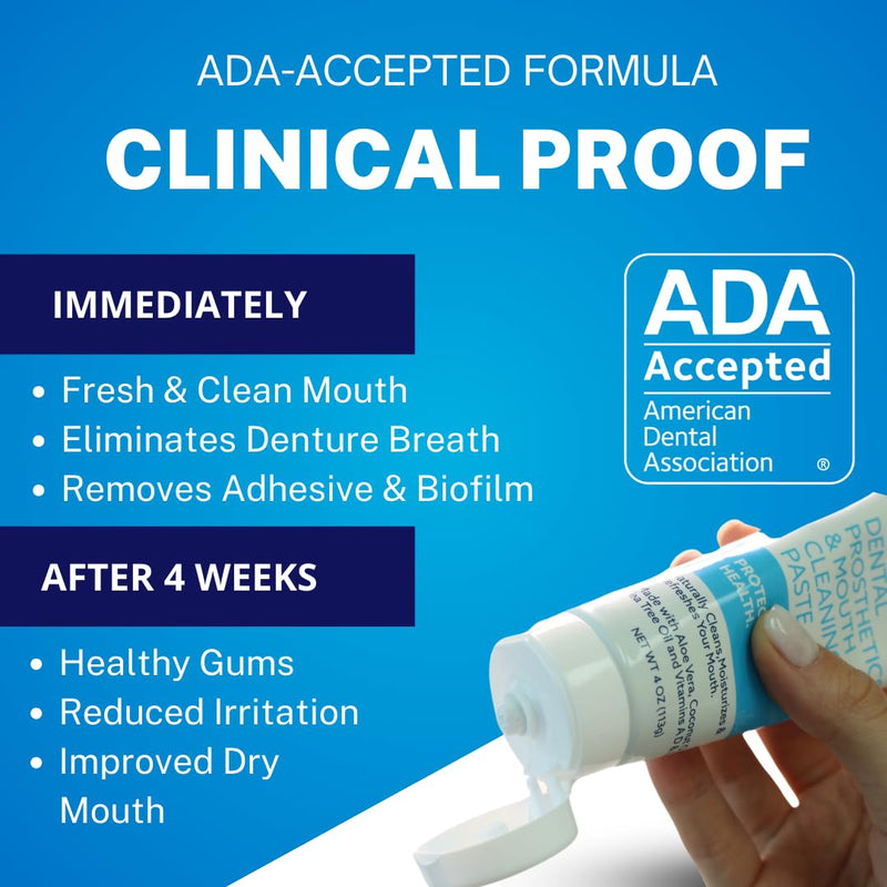 [Australia] - Dr. B Dental Solutions Cleanadent Denture and Gum Toothpaste, ADA Accepted All-Natural Denture Toothpaste for Adults - Removes Odors, Stains and Adhesives - 4 oz 4 Fl Oz (Pack of 1) 