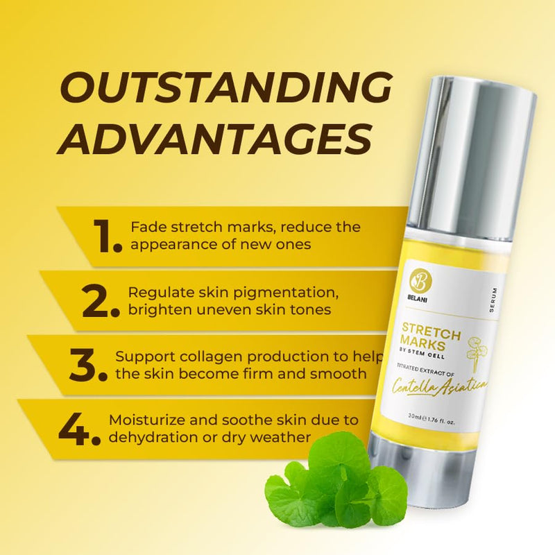 [Australia] - Belani stretch marks, regenerates damaged skin cells, stimulates collagen production and reshapes skin firmness. Deeply moisturizing essence leaves skin soft and flaky 1 Box 
