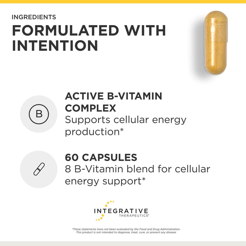 Integrative Therapeutics Active B-Complex - Cellular Energy & Heart Health Support with Vitamins B2, B6 & B12* - Supports Nervous & Immune Systems* - Third-Party Tested - 60 Capsules (30 Servings) 60 Count (Pack of 1)