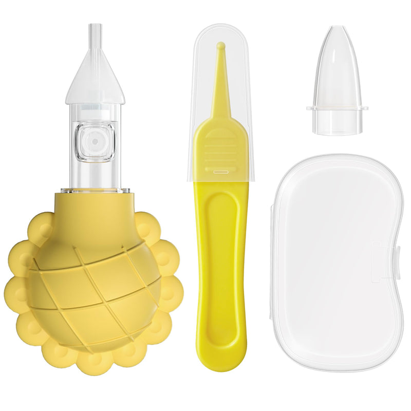 Nasal Aspirator for Baby, Nose Sucker for Baby, Cleanable and Reusable, BPA-Free Silicone, with 2 Silicone Tips, A Clip, and Organizer