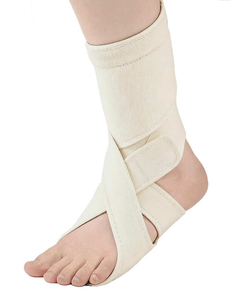 Drop Foot Brace - Adjustable AFO Ankle Brace for Walking & Stroke Recovery, Breathable Material for Ankle and Foot Support, Comfortable Design (Left, Beige) Left-Beige