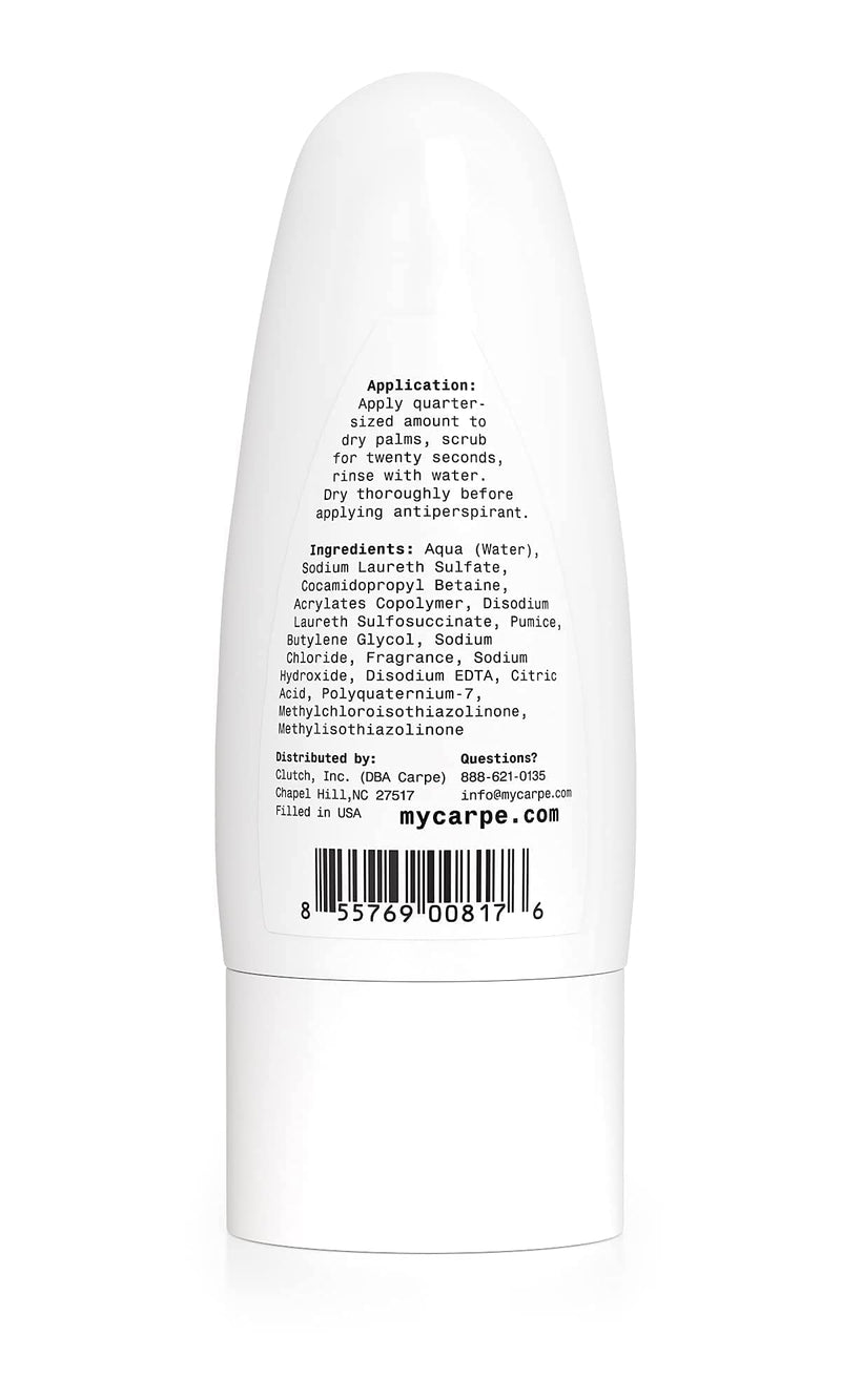 [Australia] - Carpe Exfoliating Underarm Scrub with Odor Protection, Underarm Exfoliator to Improve Deodorant Performance - Energizing Minty Fresh Smell - Armpit Scrub for Women and Men 3.3 Fl Oz (Pack of 1) 