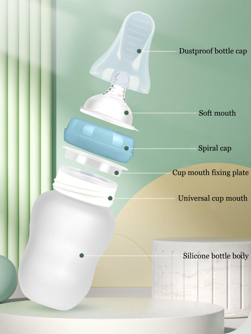 Drinking Aids Feeding Cup for Disabled Elderly Patients Bedridden Adult Nursing Cup Flow Dysphagia Cup Control Liquid Feeder Bottle with Spoon Bottle Nipple Drinking Cups For Water Porridge Soup,180ml