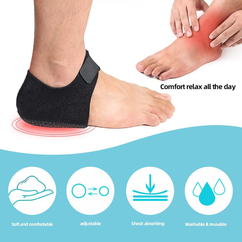[Australia] - Heel Cups, Anti-Slip Gel Heel Pads, Adjustable Heel Protectors Cushion for Heel Pain Relief for Men & Women (Small) Small 
