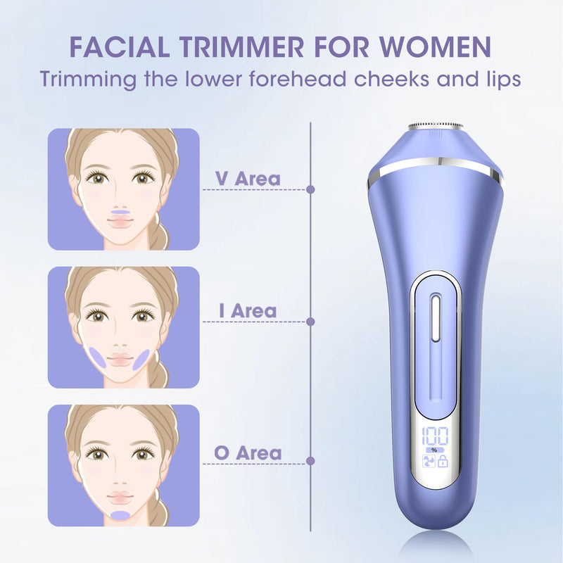 [Australia] - Electric Shavers for Women, 7 in 1 Hair Removal Kit with Epilator Bikini Trimmer Face Razor Body Brush Face Massager Foot Callus Remover, IPX7 Waterproof Lady Razors Set for Legs Armpit Bikini Pubic Purple-1 