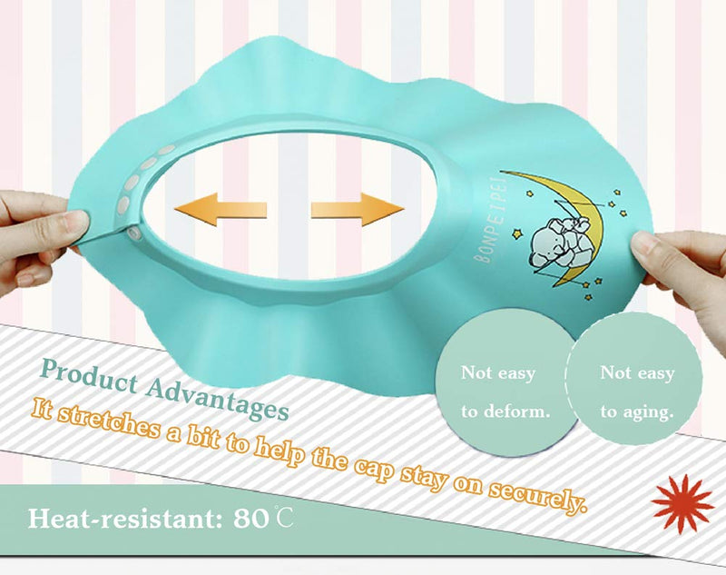 [Australia] - Baby Shower Shampoo Cap 2Pcs Adjustable Safety Eva Bath Visor Accessories Waterproof Soft Hair Washing Guard Bathing Hat for Girls, Boys, Infants, Kids and Toddlers-blue/green Blue and Green 