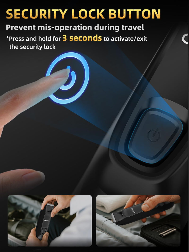 [Australia] - 2-in-1 Body and Nose Hair Trimmer for Men - Safe Portable Electric Razor for Ball Groin with LED Light, IPX7 Professional Electric Shavers for Men Pubic, Underarm, Nose, Ear, Beard, Head 