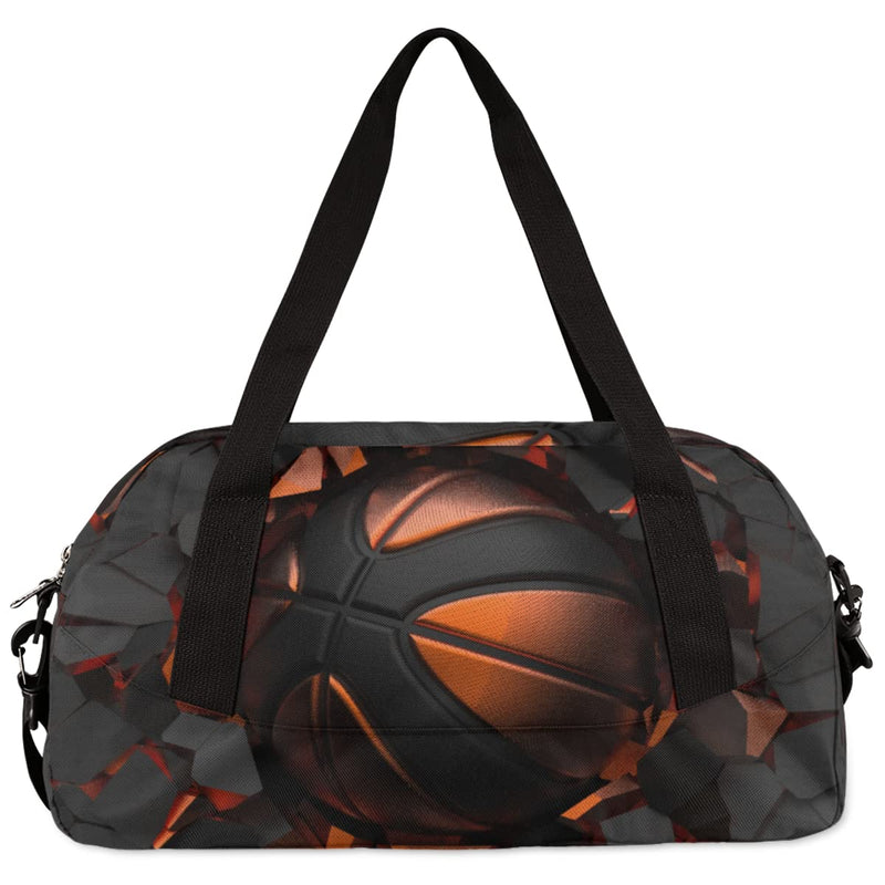 Basketball Duffel Bag for Kids Boys Girls, Small Sports Overnighter Weekender Bag for Sleepovers, Travel Carry On, Perfect for Basketball Practice, Dance, Gym, School Overnight Camping Essentials A01