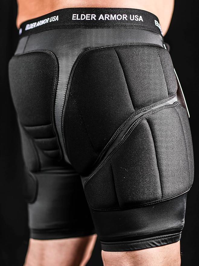Elder Armor USA: Senior Hip Protection pad That Prevents and Protects The Hip, sit Bone, Tailbone, & Thigh from Injury Due to Fall. Light. Lightweight Breathable Matrial. Unisex Size 34-38