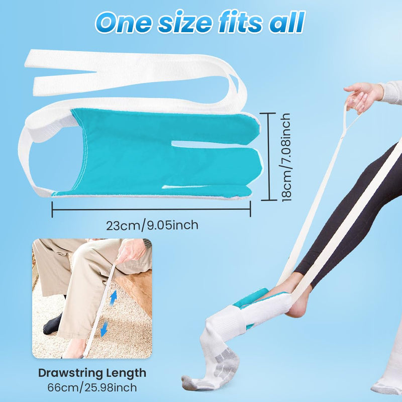 [Australia] - Sock Aid - Sock Aids for Putting On Socks - Sock Aid Device for Putting Socks Easy On and Off for Seniors, Disabled, Pregnant - Sock Helper Aide Tool - Sock Assistant Device (Blue) Blue 