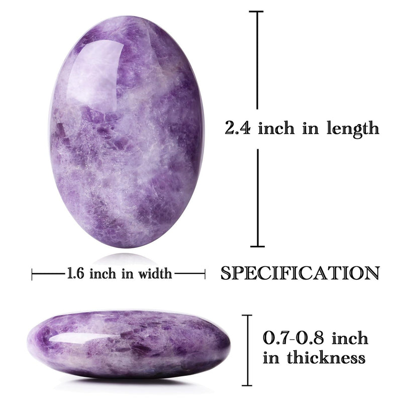 [Australia] - MAIBAOTA 2.4" Amethyst Crystal Healing Crystals Amethyst Stone 0.7" Thick Crystals and Healing Stones Natural Reiki Gemstone Worry Stone Energy Balancing Anxiety Stress Relief Meditation 1 Pc E-amethyst 