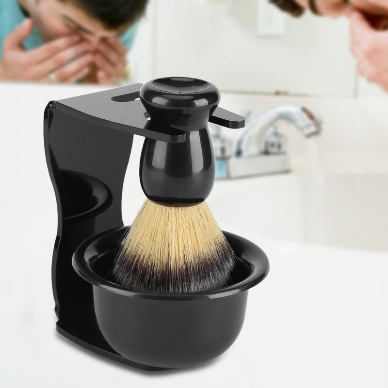 [Australia] - MAGT Shaving Brush Set, 3 Pieces/Set Professional Shaving Brushes with Shaving Bowl Shaving Stand, Men's Shaving Set Facial Cleansing Tool 
