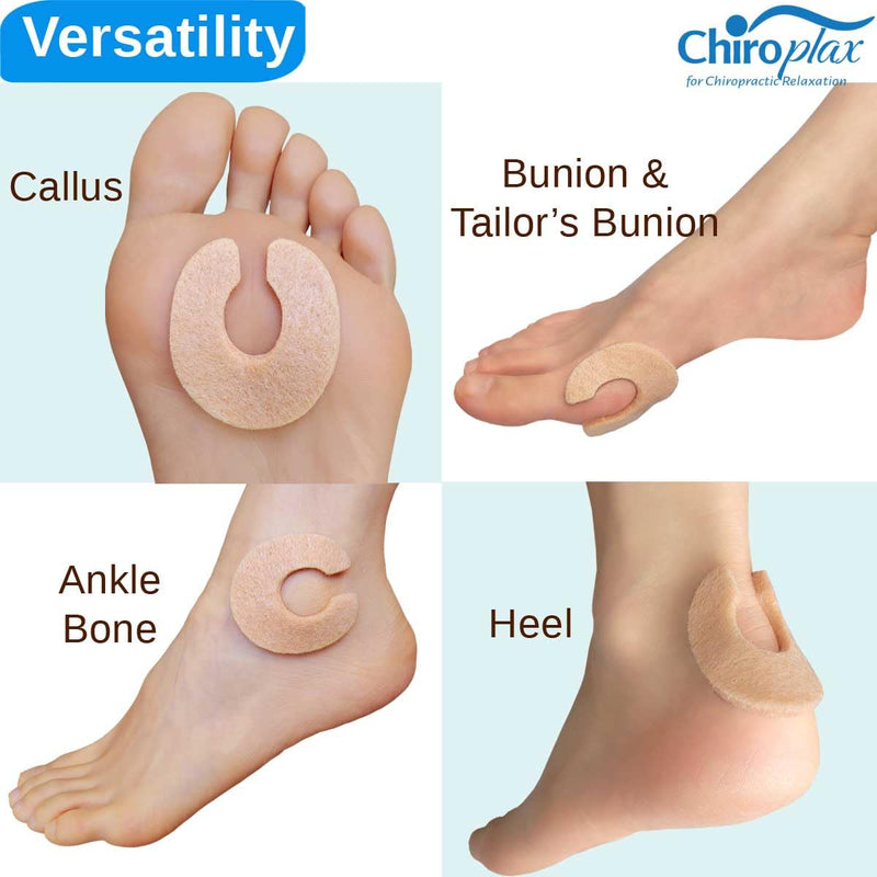 [Australia] - Chiroplax C-Shaped Felt Callus Cushion Pads Protector Rubbing Pain Relief Forefoot Metatarsal | 3/16" Thick (30 Pack) 3/16" Thick (Pack of 30) 