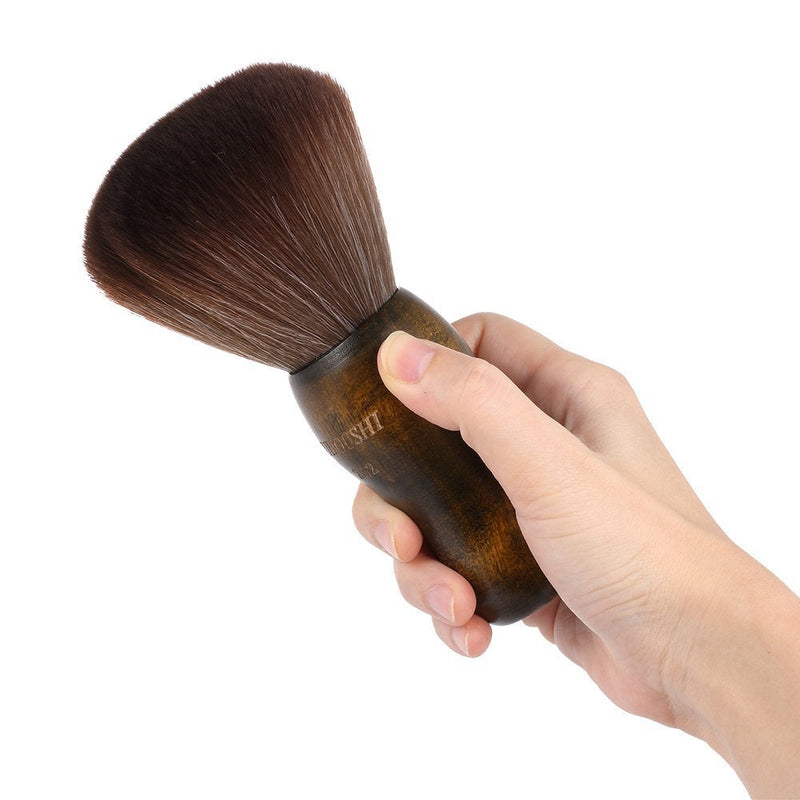 [Australia] - Anself 2pcs Neck Duster Brush, Natural Fiber Wooden Handle Cutting Kits Salon Hair Removal Brush Broken Hairbrush 