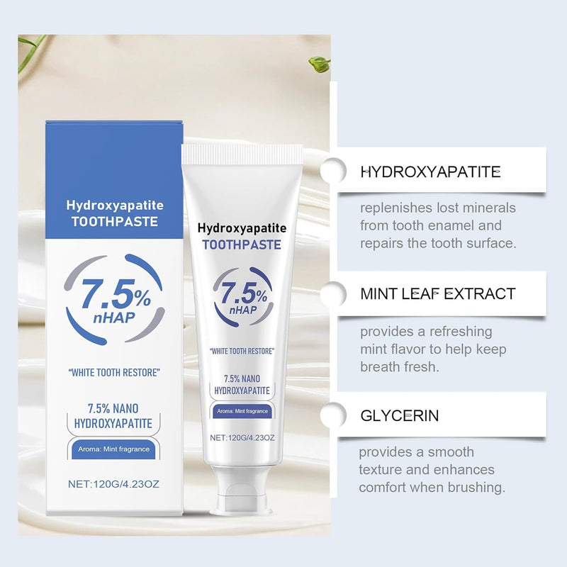 [Australia] - HydroxyapatiteToothpastes,7.5% hydroxyapatite Toothpaste,for Enamel Protection and Tooth Strengthening, Gentle Mint, Fresh Breath, Daily Use for Oral Health（2pcs） 2pcs 0 Fl Oz (Pack of 3947) 