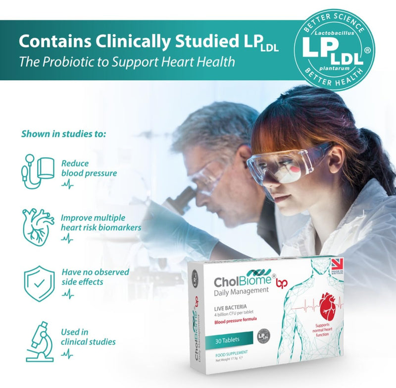 BP Tablets - 30 Tabs, 4 Billion CFU/Serving Source Capsules, Probiotic Blood Pressure Control Supplement, Helps Lowering Cholestrol, Probiotics for Gut Health