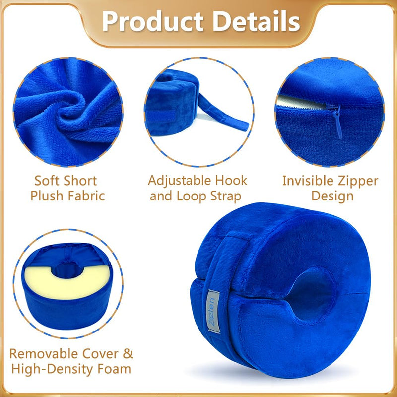 Zelen Foot Elevation Pillow Heel Ankle Elevator Wedge Foot Support Pillow Medical Ankle Cushion Feet Leg Rest for Bed Sore Pressure Ulcer Sleeping Elevated Foam Surgery Recovery (Blue, 1 PCS) 1 Count (Pack of 1)