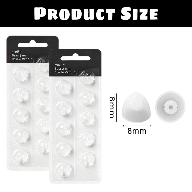 Hearing Aid Domes for Oticon Replacements,Biluer 20 PCS 8mm Oticon Hearing Aid Domes Self Replaceable Hearing Aid Earplugs Suitable for Power Minifit
