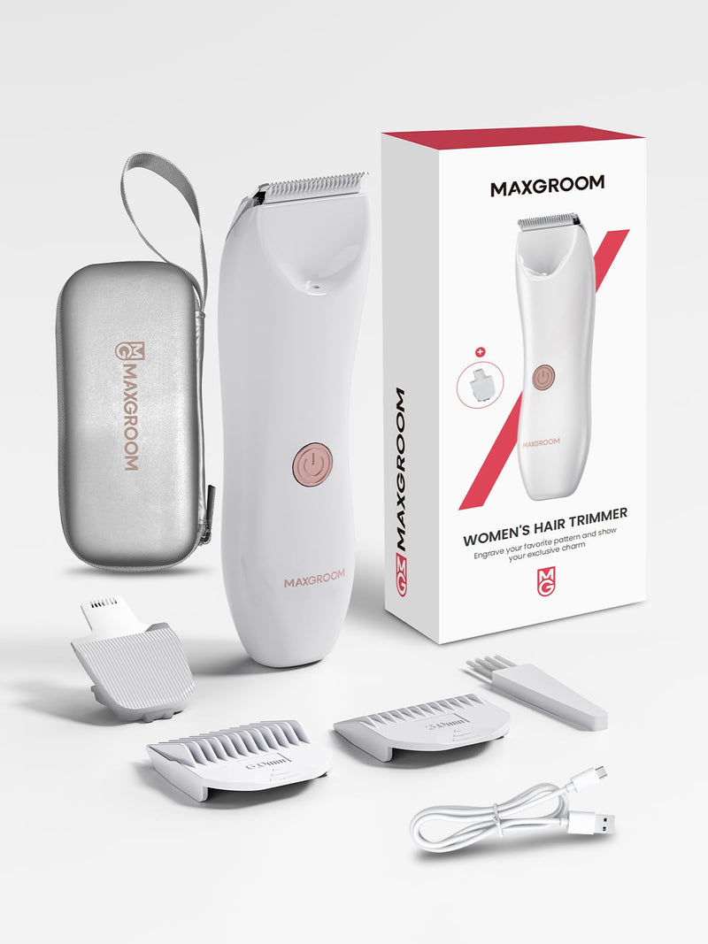 Bikini Trimmer for Women, Maxgroom Electric Razors for Women, Wet/Dry Pubic Hair Trimmer, Ceramic Blades for Intimate Grooming & DIY Styling, Women's Hygiene Shaver