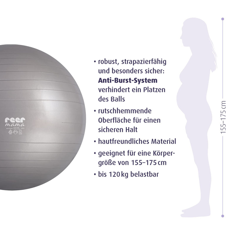 [Australia] - reer mama exercise ball for pregnant women - with exercise instructions and pump, anti-burst material 