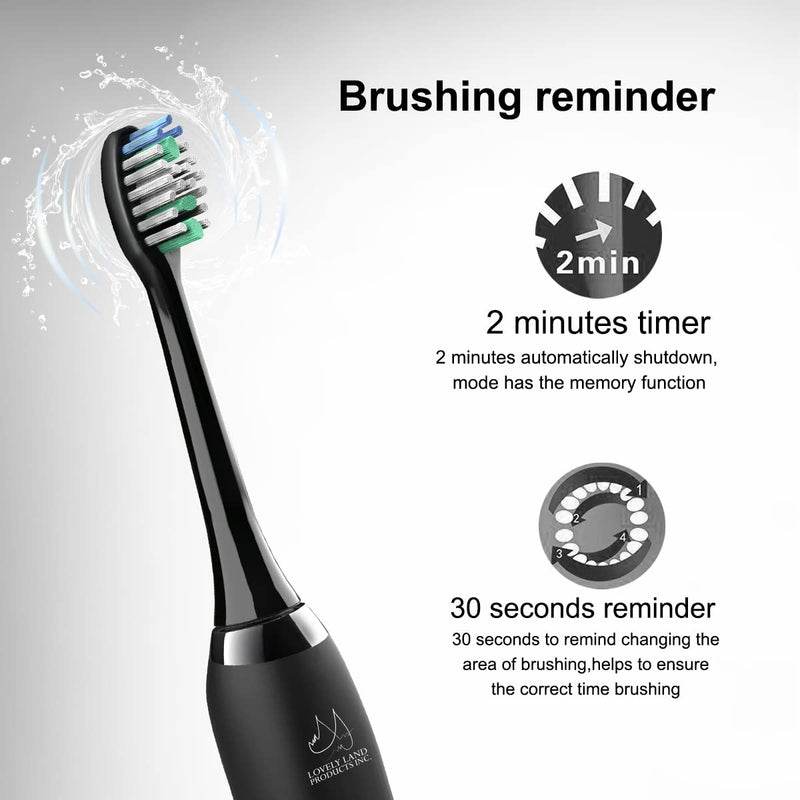 Sonic Electric Toothbrush for Adults, Rechargeable Toothbrush with 4 Replacement Brush Heads & 5 Modes , Travel Case, Ultra Sonic Toothbrush for 99% removing plaque, 2-Min Smart Timer
