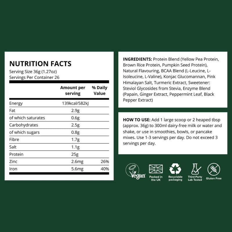 Vivo Perform Raw Plant Madagascan Vanilla Protein and BCAA Powder