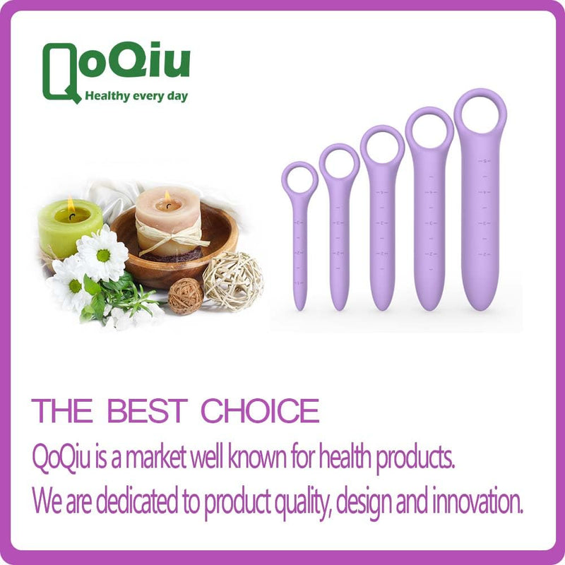[Australia] - 5-Pack Silicone Dilators for Pelvic Floor for Women with Fine Scales, Pelvic Wand Massager，Pelvic Floor Muscle Trainer, Pelvic Floor Strengthening Device with Storage Bag, Purple 