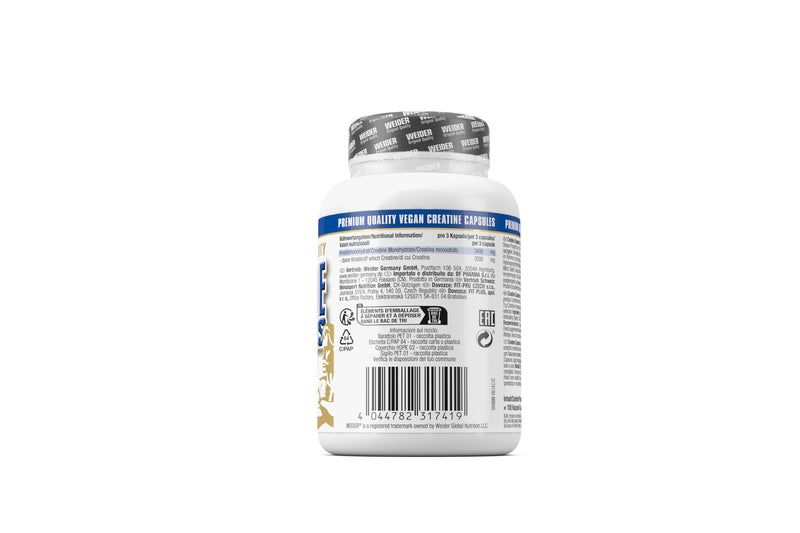 Weider Pure Ideal Quality Creatine Monohydrate Capsules, Buidling and Repair Muscle, 100 capsules 100 count (Pack of 1)
