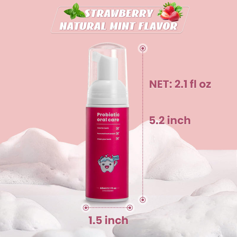 Kids Foam Fluoride Free Toothpaste Mix Mint Flavor, Toddler Natural Teeth Deep Cleaning Toothpaste for U Shaped Toothbrush-Mix 1 Blueberry + 1 Cantaloupe + 1 Orange + 1 Strawberry