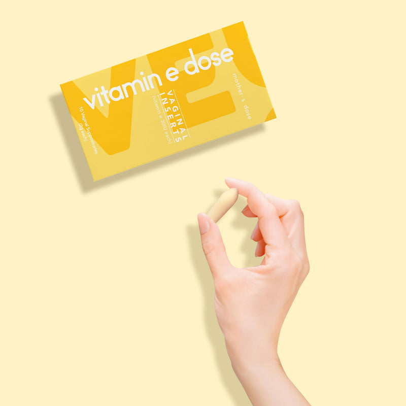 Mother's Dose Vitamin E Suppository 30 IU Each- Vaginal Moisturizer Hormone Free Moisturizer-10 Individually Sealed Inserts - 1 Month Supply USA Made