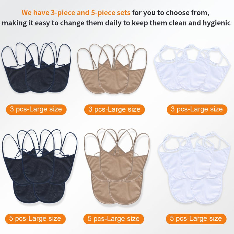 [Australia] - Tracheostomy Neck Stoma Cover,Breathable Laryngectomy Cover for Tracheotomy Care,Tracheal Care Supplies-Adjustable Neck Trachea Protector (White-3PCS, Large) White-3pcs 