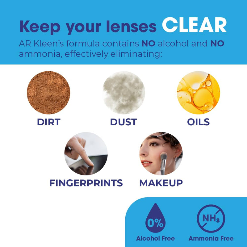 [Australia] - AR Kleen® 8oz Spray Pump | Multi-Purpose Lens Cleaner | No Streaks | Ammonia and Alcohol Free 8 Fl Oz (Pack of 1) 
