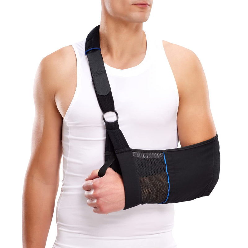 [Australia] - Arm Sling – Lightweight & Breathable Medical Sling with Adjustable Shoulder Strap for Torn Rotator Cuff, Broken or Fractured Forearm Bones, One size fits most 