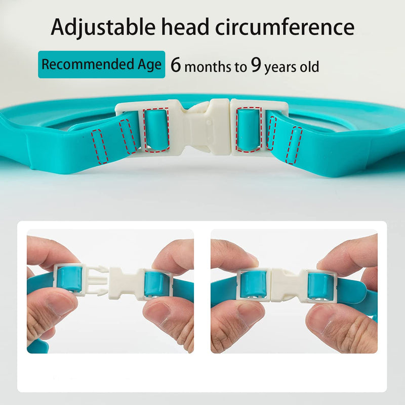 [Australia] - Baby Shower Cap Shield, Shower Cap for Kids, Visor Hat for Eye and Ear Protection for 0-9 Years Old Children,Cute Dinosaur/Crocodile/Hippo shape Makes the Baby Bath More Fun (Dinosaur, Blue) 
