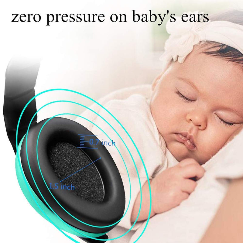 [Australia] - Solar-Power Baby Noise Cancelling Headphones, Ear Protection Earmuffs for 0-3 Years Kids Mint Green 