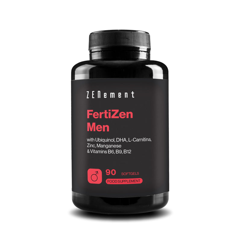 FertiZen Men - Formula for Male Fertility and Reproduction - with Ubiquinol, DHA, L-Carnitine, Zinc and Vitamins B6, B9 and B12-90 Softgels - 1 Month Supply - Zenement