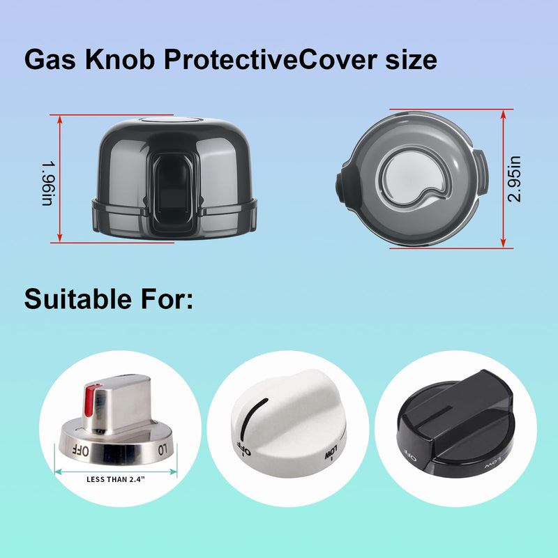 [Australia] - Stove Knob Safety Covers for Child Baby Proofing Kitchen Universal Size Gas Knob Covers Clear View Childproof Oven Knob Covers for Kids and Pets (5packs +1locks) Black 