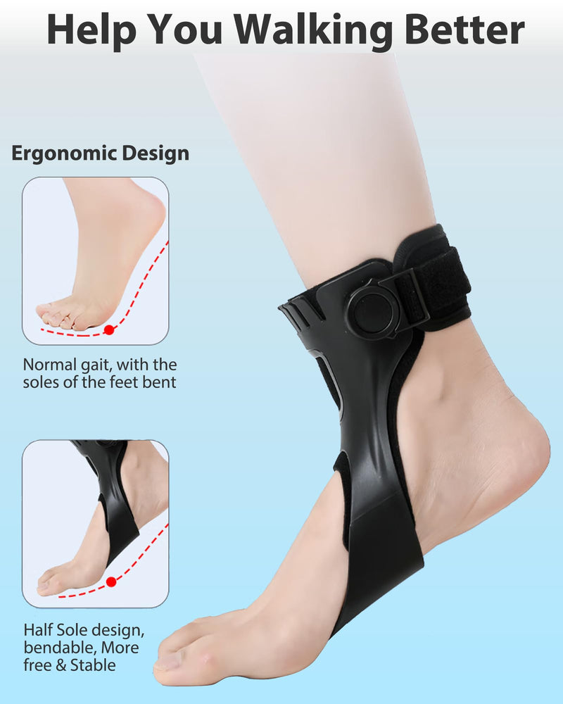 [Australia] - Professional AFO Drop Foot Brace for Men & Women, Foot Drop Brace Orthosis for Hemiplegia & Stroke Varus Foot Drop, Improve Walking Gait & Relieve Pain, Lightweight, Left/L Large 