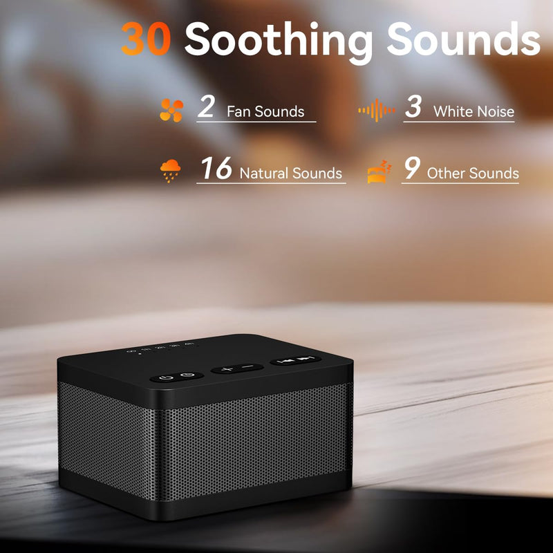 [Australia] - Sound Machine Brown Noise White Noise Machine with 30 Soothing Sounds 36 Levels Volume 5 Timers and Memory Function Effectively Blocks Noise Ideal Sleep Machine for Baby Kids Adults Black 