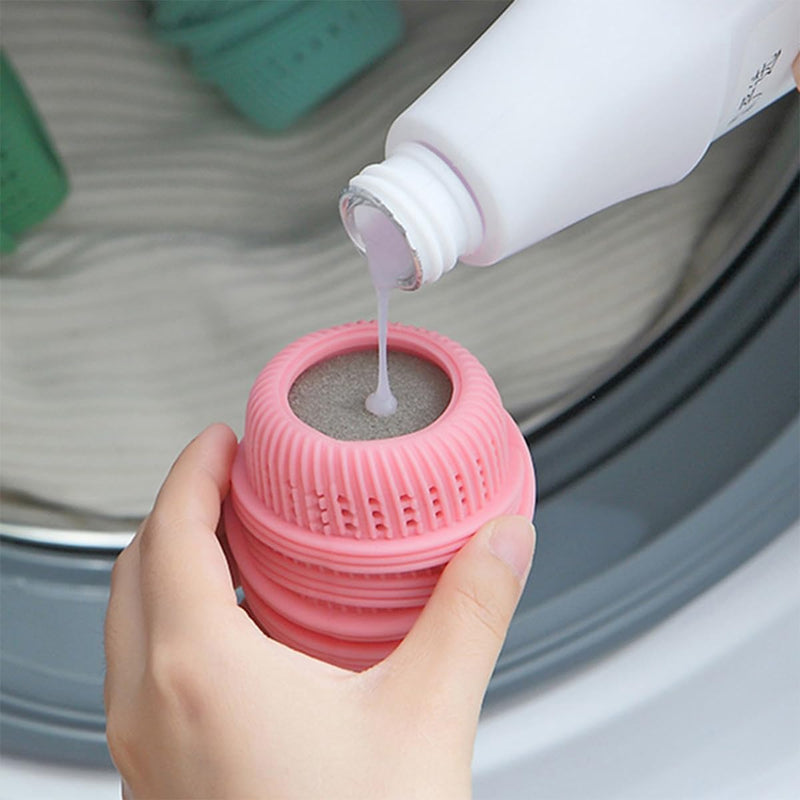 [Australia] - 3Pcs Washing Machine Laundry Ball Fabric Softener Ball Dispenser for Washing Machine Laundry Softener Liquid Refillable Ball Cleaning Tool Washing Sponge Household Substitute 