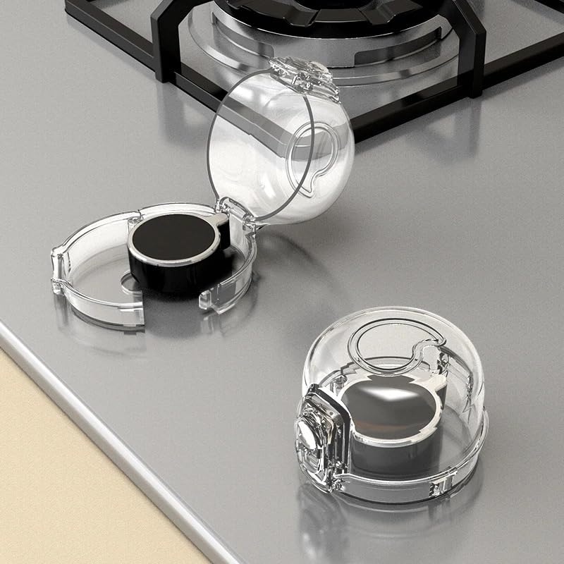 [Australia] - Family's favorite 5pcs Stove Knob Covers for Child Safety, Universal Size for Any Stove Size, Child proof Oven Knob Covers for Kids and Pets, Heat Resistant, Waterproof, 5 PCS, with Adhesive 