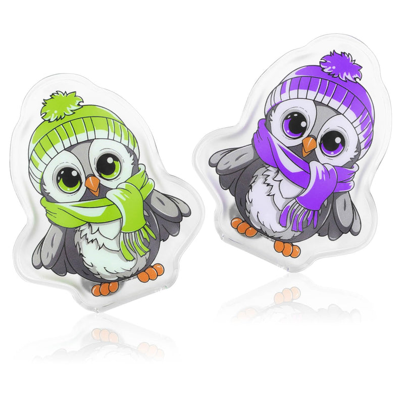 [Australia] - com-four® 4x reusable pocket warmers - hand warmers with owl motif - heat pad for cold days and for on the go - heat kink cushion (04 pieces - colorful owls) 04 pieces - colorful owls 